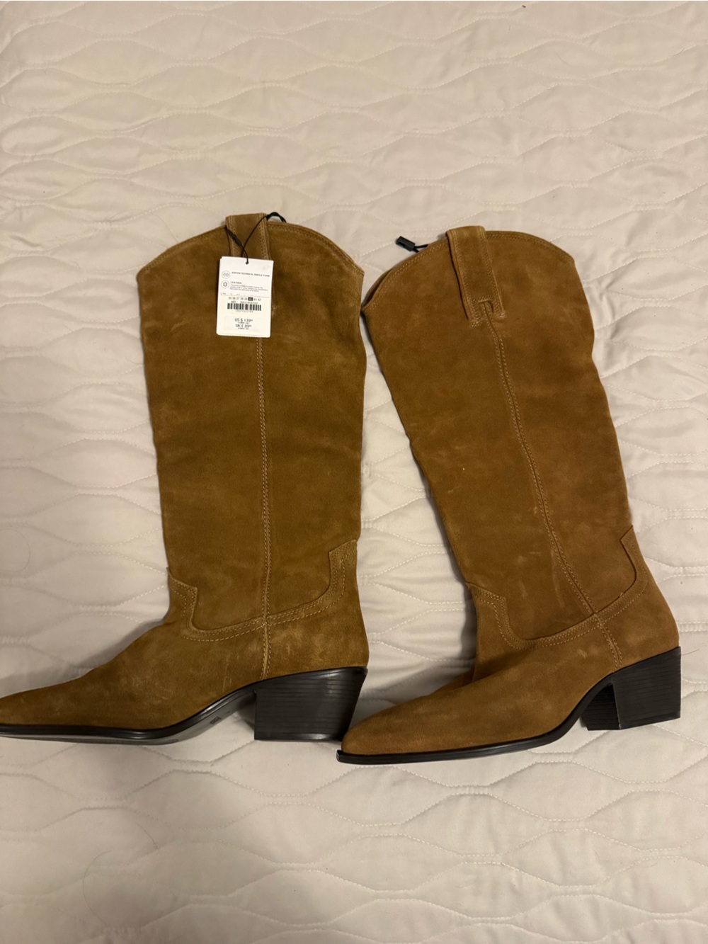 Zara Olive/Camel Suede leather Western Boots - Picture 5 of 8